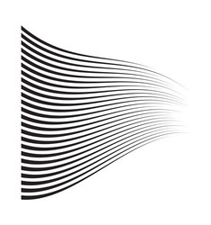 Perspective speed motion lines wavy horizontal vector