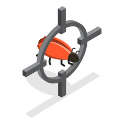 3d isometric flat set of hacker icons item vector image