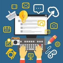 browser window with modern interface social media vector image