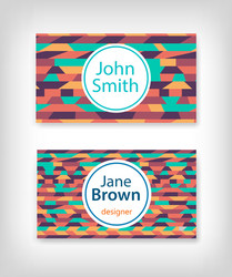 Business card design with ethnic pattern vector