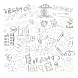 business icons set with diagrams humans ideas vector