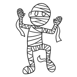 Cute Mummy Coloring Page for Kids Vector Image