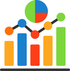 data analytics flat style icon design vector image