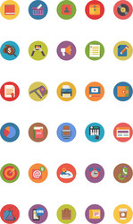 flat business icons and web set vector