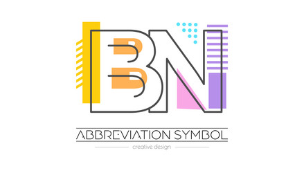 letters b and n merging of two initials vector image
