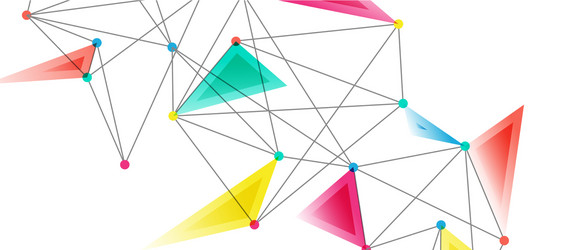 line points connections triangular technology vector image