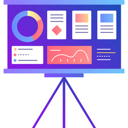 presentation icon web report business board vector image
