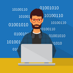 programming and coding flat vector image