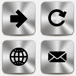 set of web icons on metallic buttons vol1 vector image