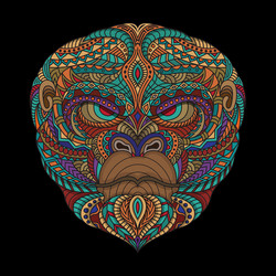 stylized gorilla in ethnic Vector Image