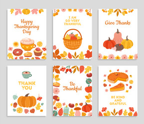 Autumn Thanksgiving Cards Vector Image