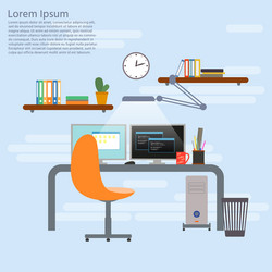 Concept for programmer working place vector