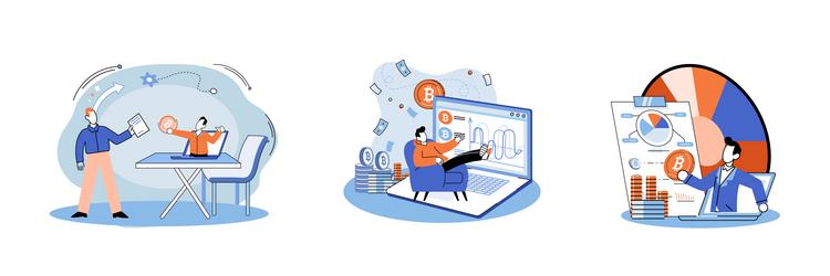 cryptocurrency bitcoin mining metaphor blockchain vector image