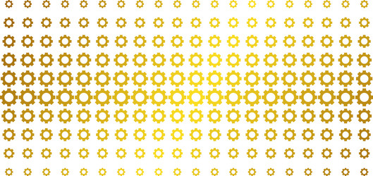 gear gold halftone array vector image