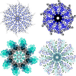 mandala with twists set of circular patterns vector image