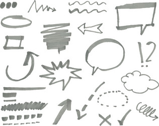 Hand drawn arrow marks set Royalty Free Vector Image