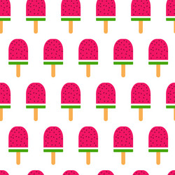 simple seamless pattern with watermelon ice cream vector image