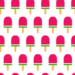 Simple seamless pattern with watermelon ice cream vector