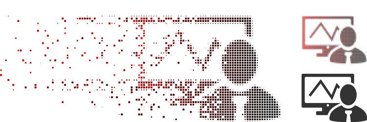 sparkle pixel halftone online trader icon vector image
