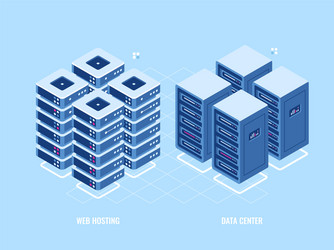 web hosting server rack isometric icon vector image