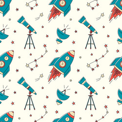 Cosmic Rocket Pattern vector image