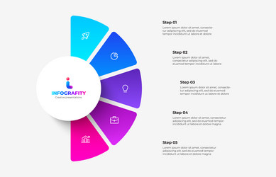 Five Part Pie Chart Infographic vector image
