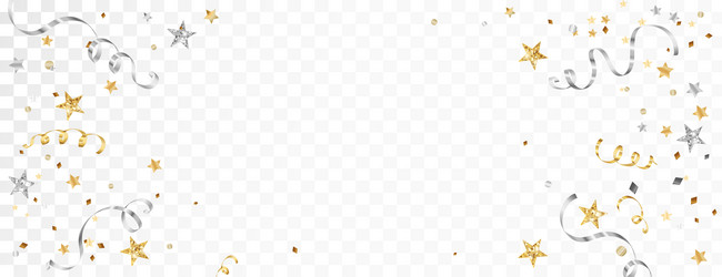 Gold & Silver Confetti Holiday Border Vector Image