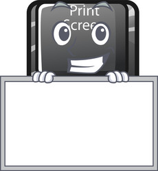 Grinning with board button print screen vector