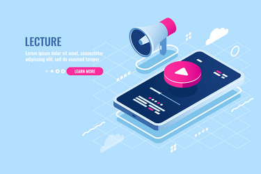 online lecture isometric icon internet course vector image