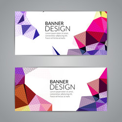 set of polygonal triangular colorful background vector image