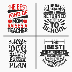 Teacher Quote & Lettering Bundle Vector Image