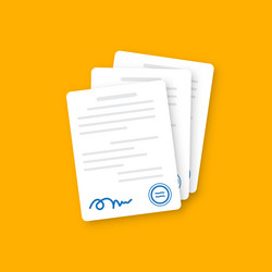 document with stamp and text icon in flat style vector image
