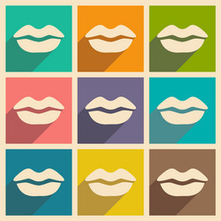 flat with shadow concept and mobile application vector image