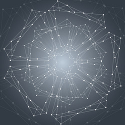 geometric pattern with connected lines and dots vector image