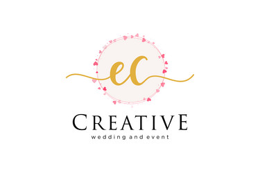 Initial ec feminine logo usable Royalty Free Vector Image