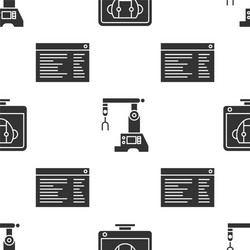 Set bot assembly line and software web developer vector