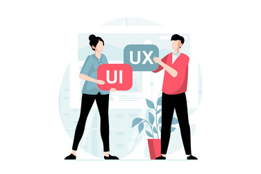 ui and ux design concept with people scene in flat vector image