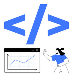 coding analytics and collaborative efforts vector image