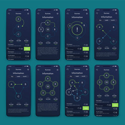 different ui ux gui screens and flat web icons vector image