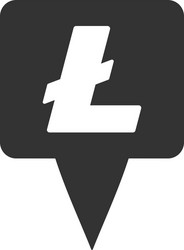 litecoin map pointer flat icon vector image