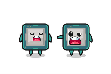 Argue between two cute processor characters vector