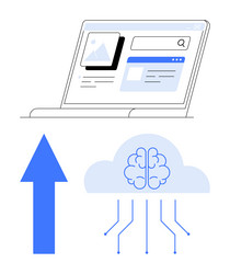 concept of cloud-based data upload and ai vector image