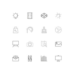 creative process and design simple linear icons vector image