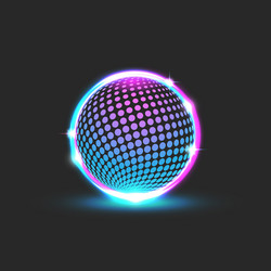 Cyberpunk style glowing neon ball dotted pattern vector