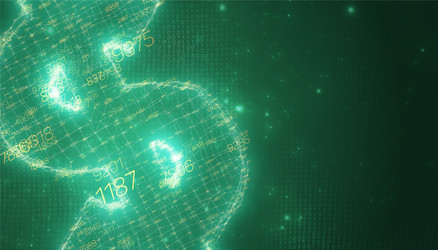 green abstract 3d big data visualization vector image