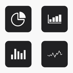 Modern Graph Icons - Data & Charts vector image