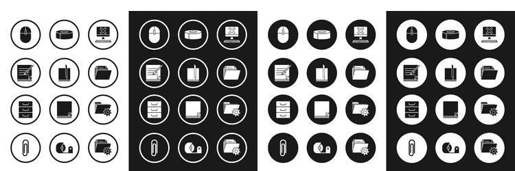 set computer with keyboard and x mark file vector