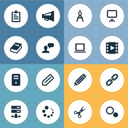set of simple web icons vector image