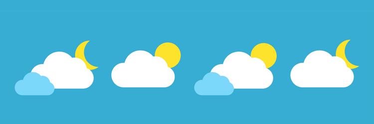 set with different weather icons of moon vector image