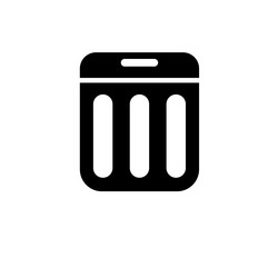 trash can bin solid flat icon isolated on white vector image